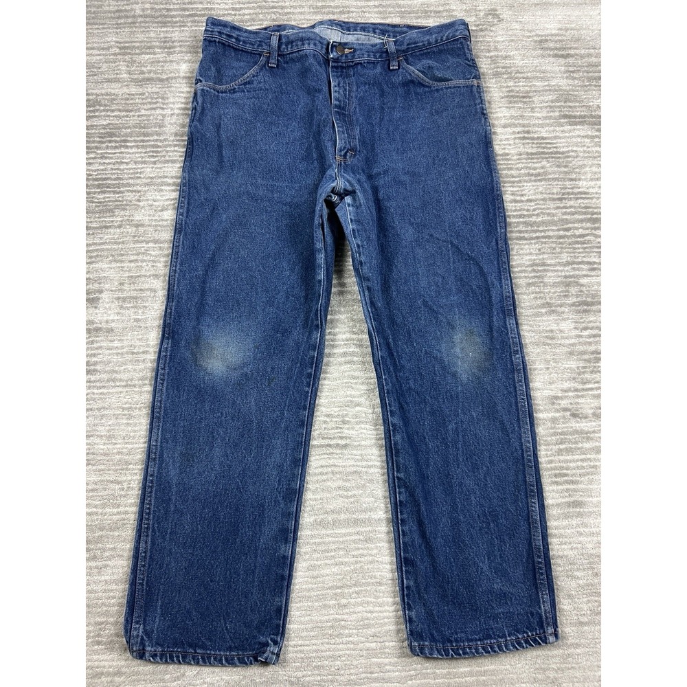 Rustler Jeans Mens 42x30 Blue Denim Tapered 100% Cotton Casual‎